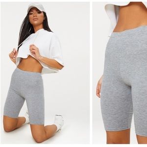 Pretty Little Thing gray biker shorts